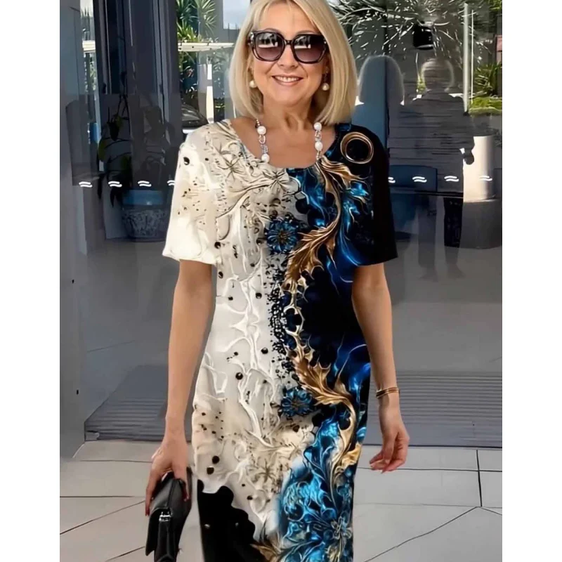 Casual Loose Dress with 3D Flowers - Image 7
