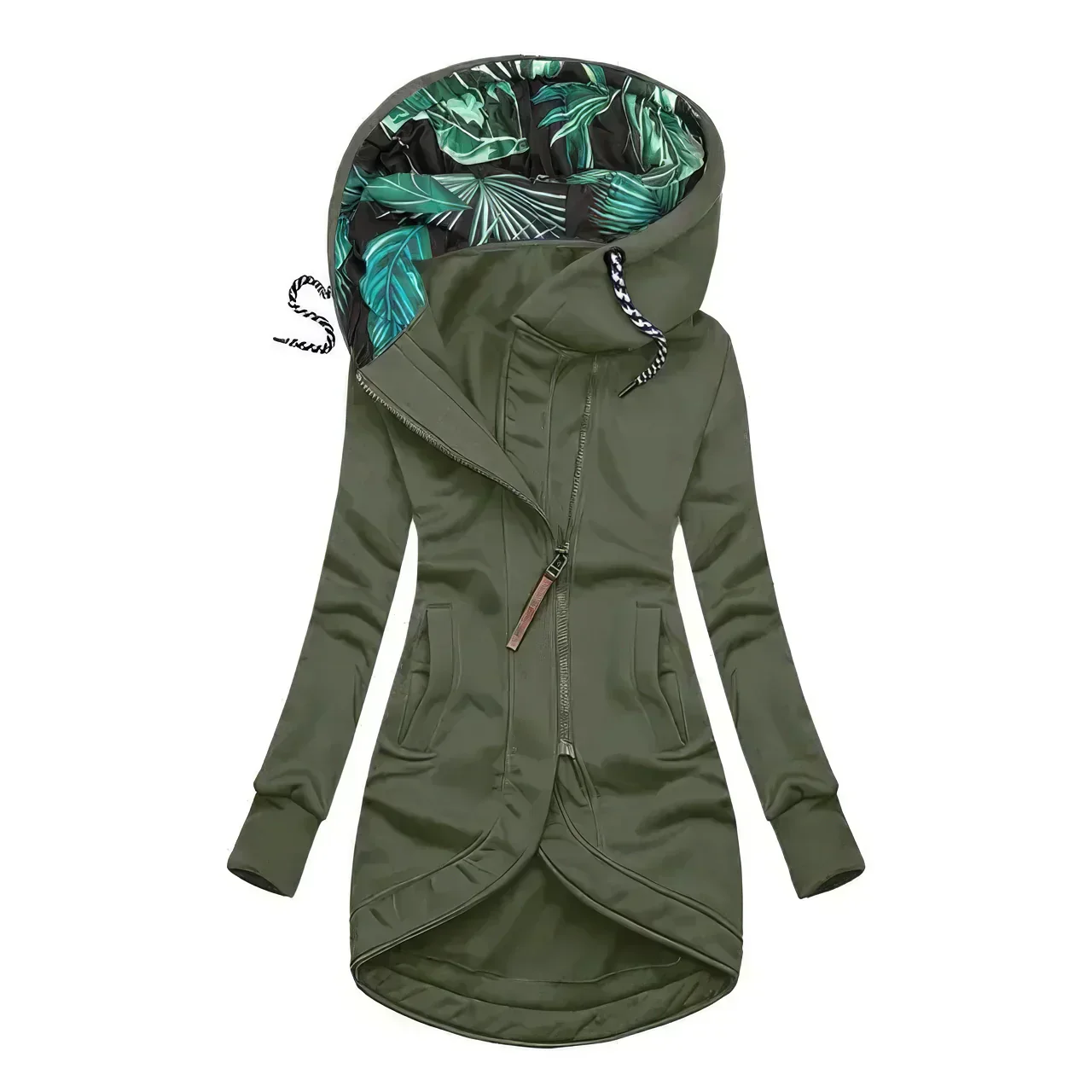 Casual Palm Print Rain Jacket - Image 11