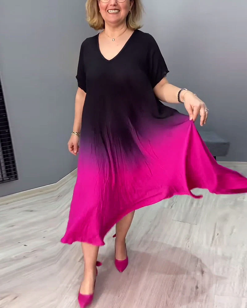 Casual pleated ombre dress - Image 28