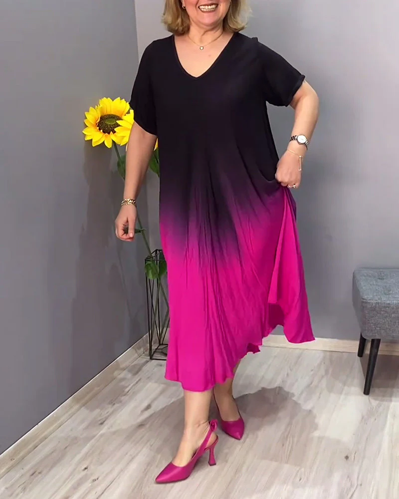 Casual pleated ombre dress - Image 30
