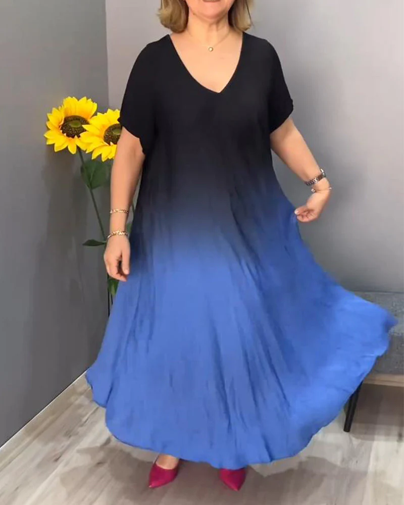 Casual pleated ombre dress - Image 32