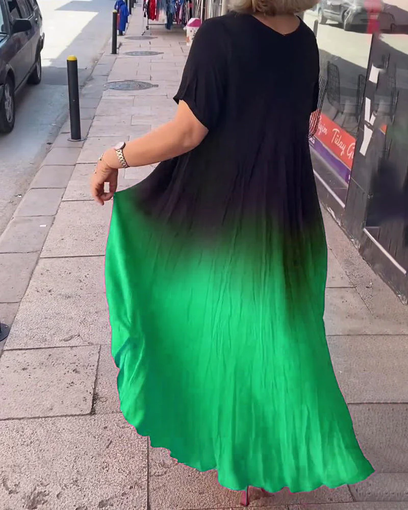 Casual pleated ombre dress - Image 36