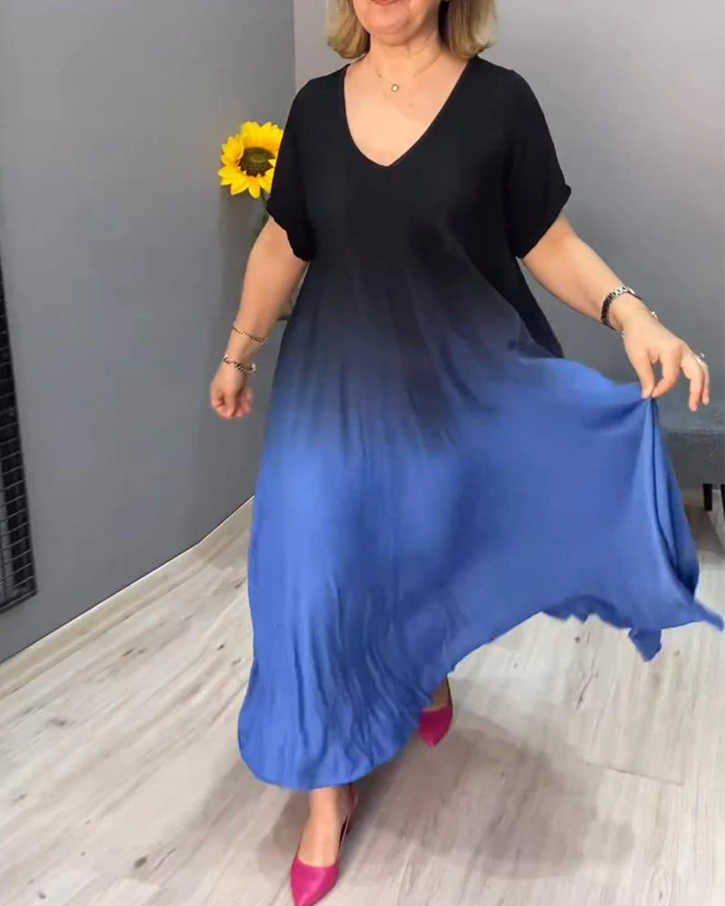 Casual pleated ombre dress - Image 8