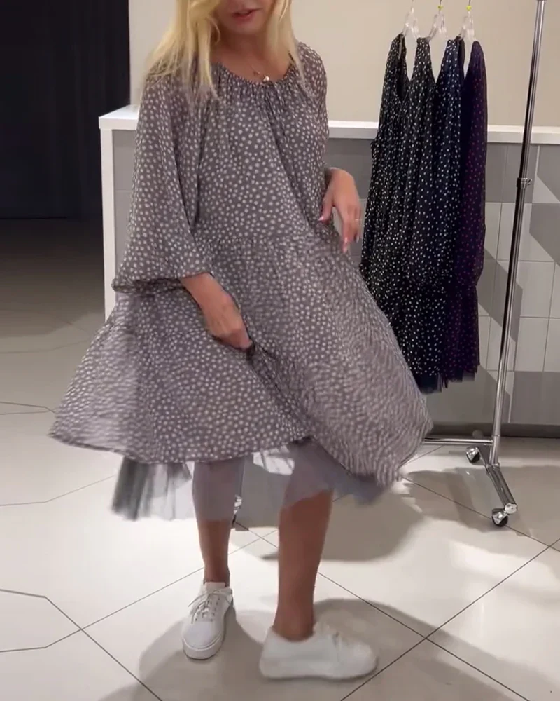 Casual Polka Dot Print Dress - Image 17