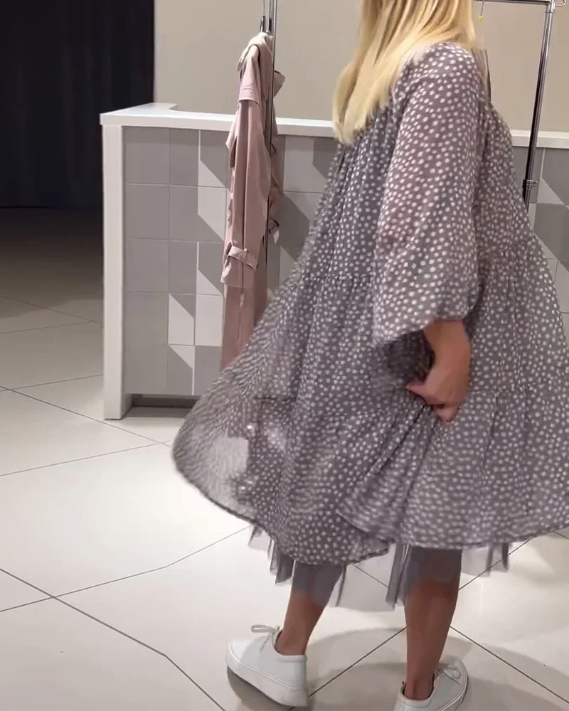 Casual Polka Dot Print Dress - Image 8