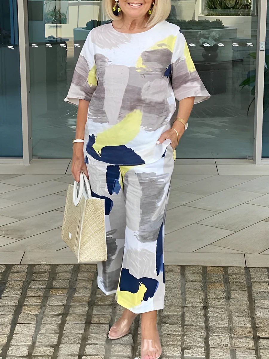 Casual Print Two-Piece Set - Image 2