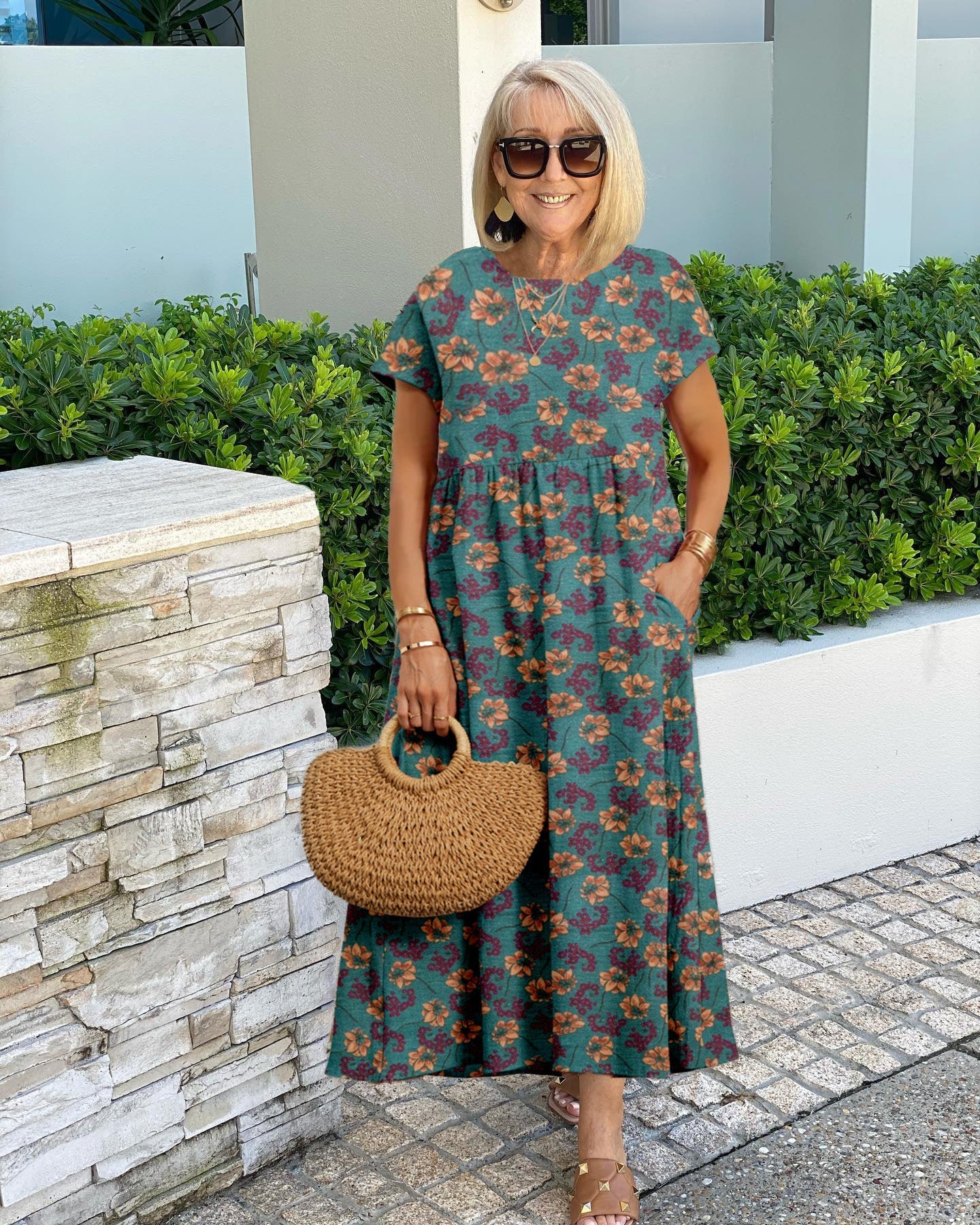 Casual Printed Tunic Dress - Image 2