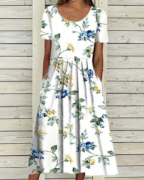 Casual Round Neck Long Dress - Image 14