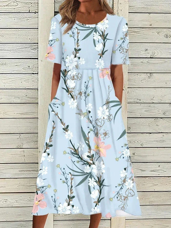 Casual Round Neck Long Dress - Image 24