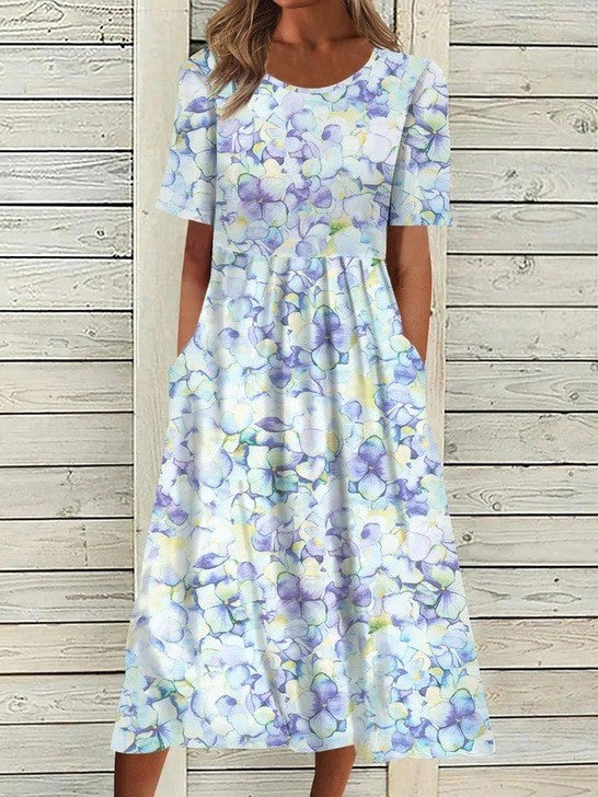 Casual Round Neck Long Dress - Image 27