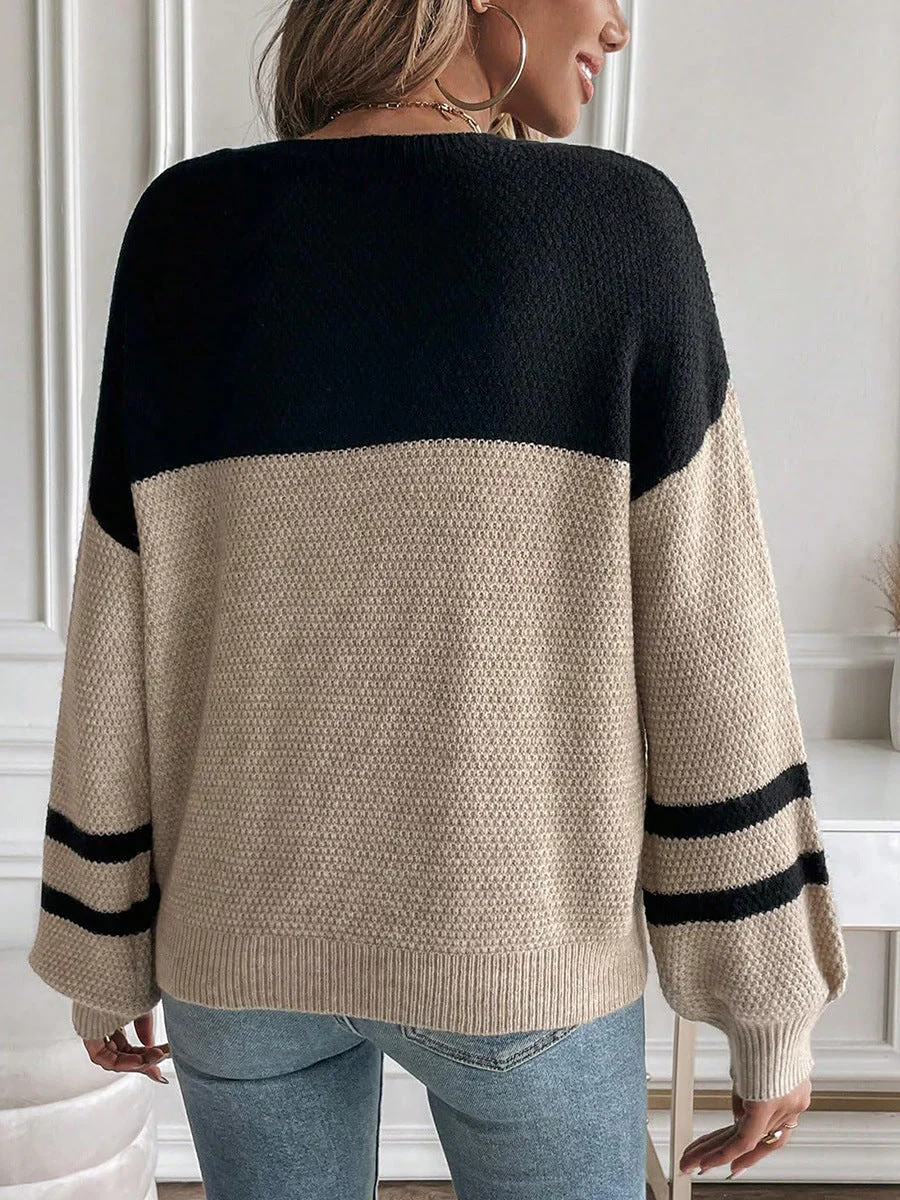 Casual Round Neck Pullover Long Sleeve Women's Sweater - Image 11