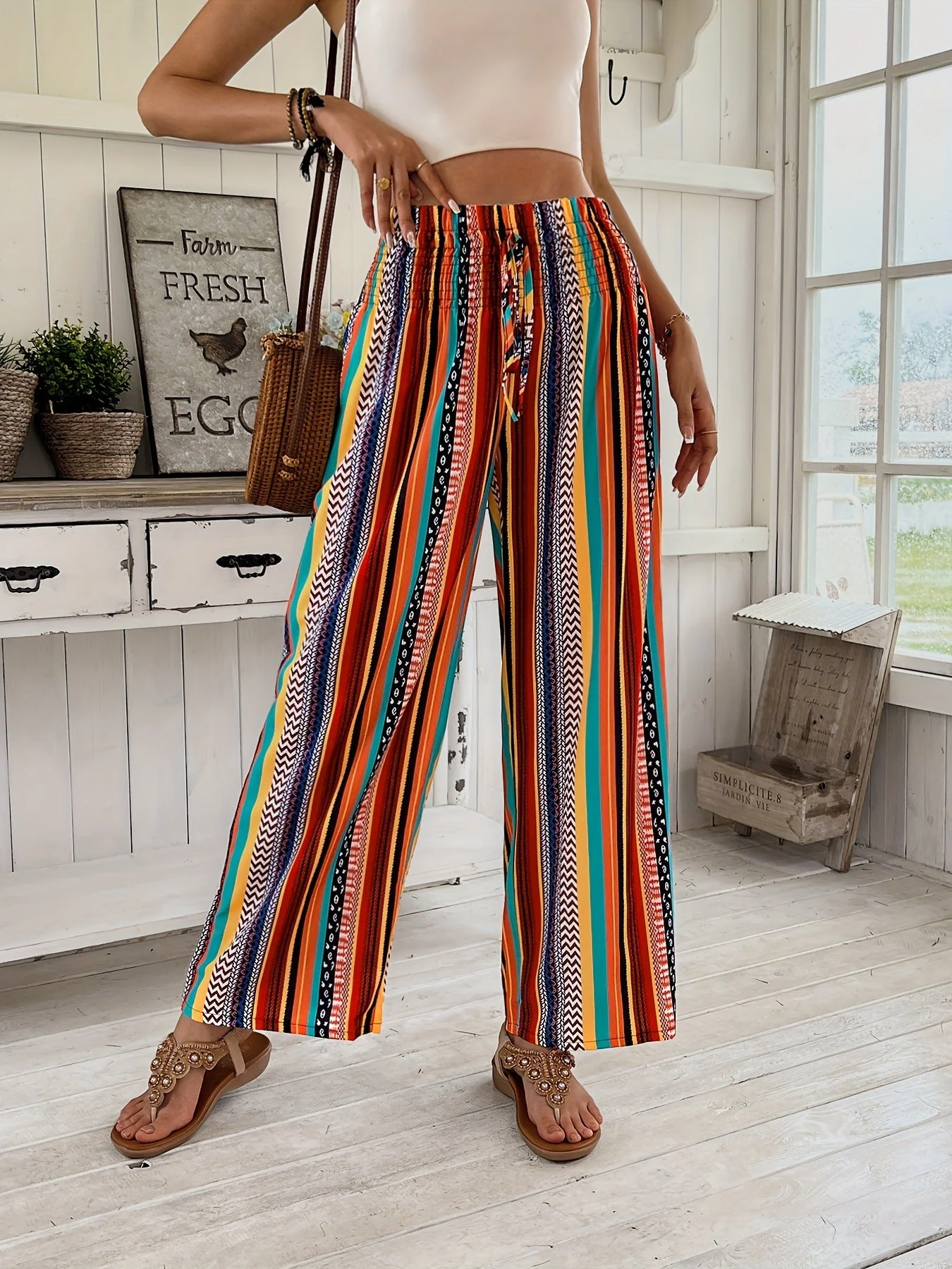 Casual Stripe Print Pant - Image 10