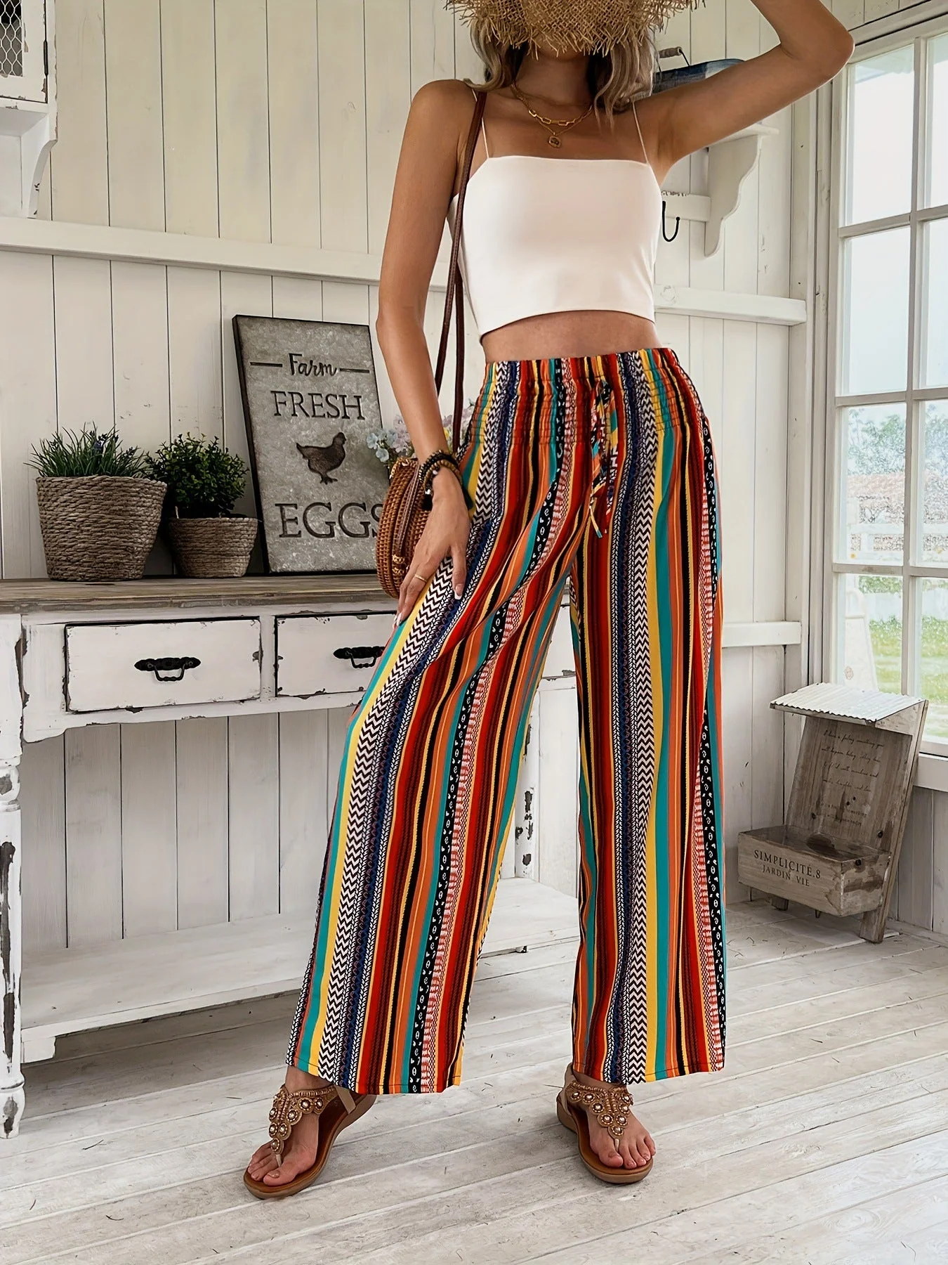 Casual Stripe Print Pant - Image 3