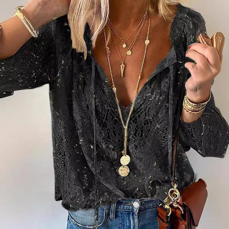 Casual Summer Lace Blouse – Lightweight, Breathable Style for Effortless Warm-Weather Outfits - Image 3