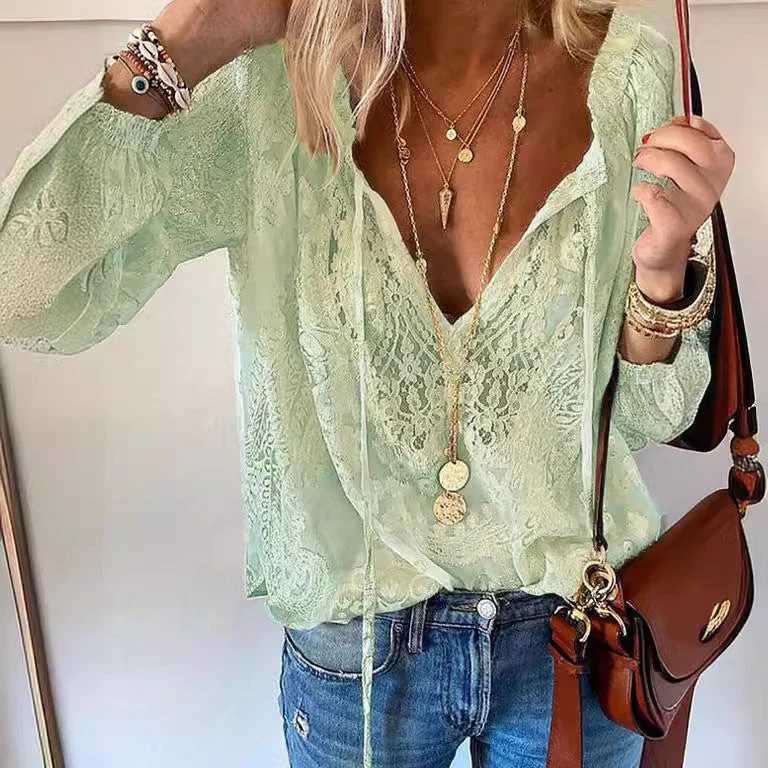 Casual Summer Lace Blouse – Lightweight, Breathable Style for Effortless Warm-Weather Outfits - Image 4