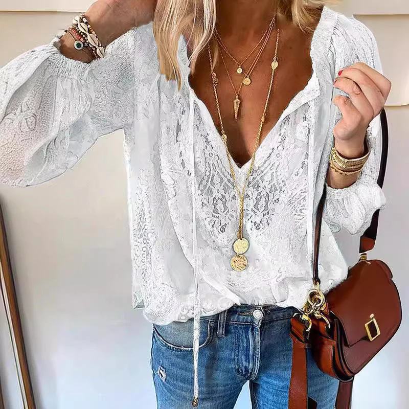 Casual Summer Lace Blouse – Lightweight, Breathable Style for Effortless Warm-Weather Outfits - Image 5