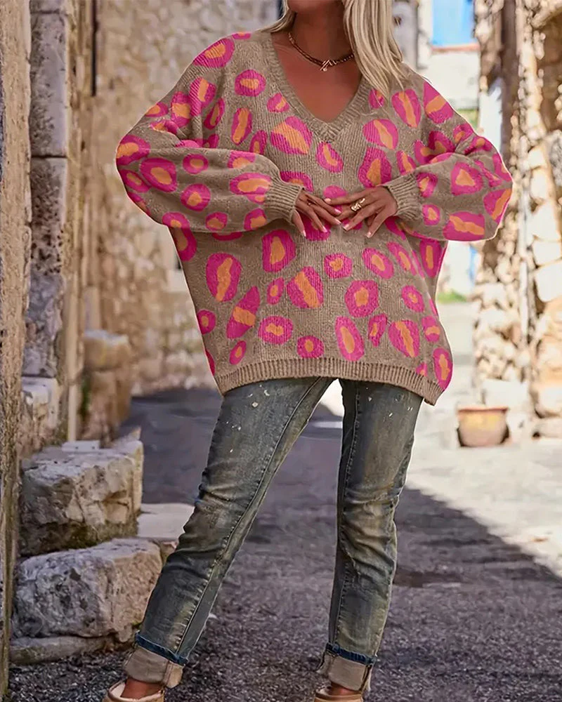 Casual V-Neck Warm Loose Sweater - Image 12