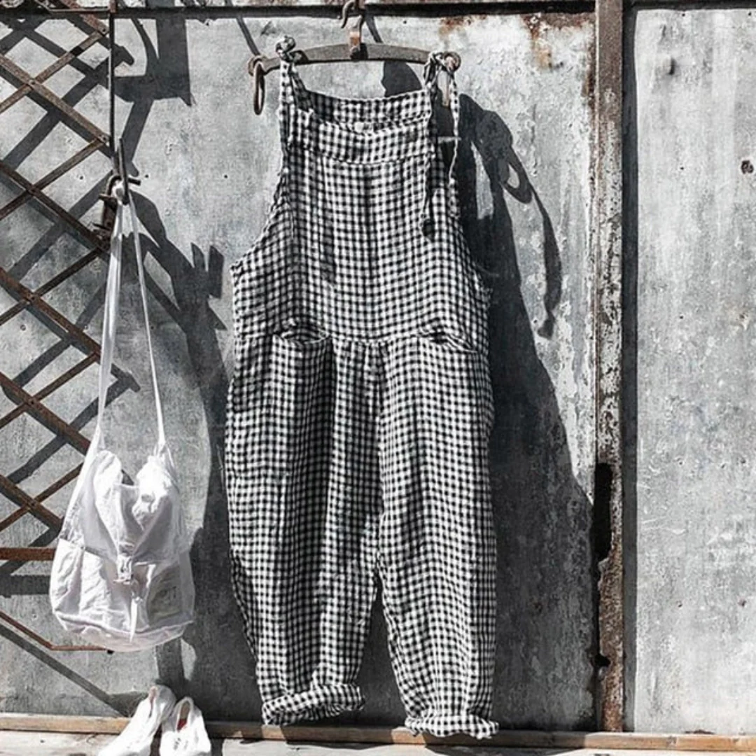 Checkered Sleeveless Jumpsuit for Women - Image 12