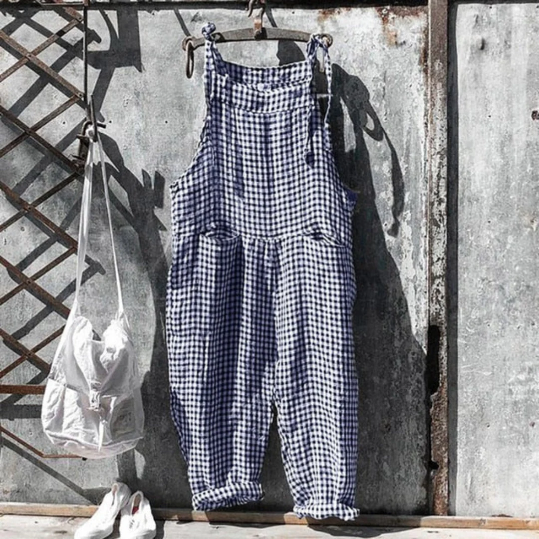 Checkered Sleeveless Jumpsuit for Women - Image 2