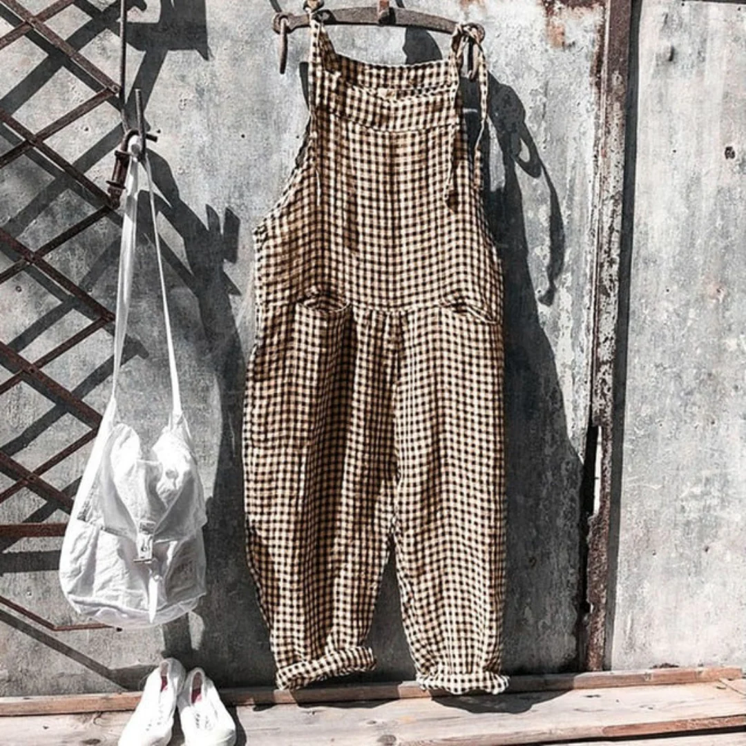 Checkered Sleeveless Jumpsuit for Women - Image 6