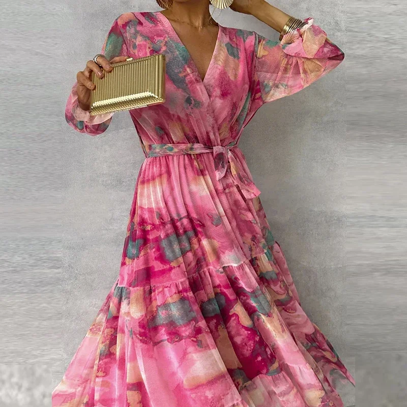 Chic Flower Print Midi Dress - Image 3