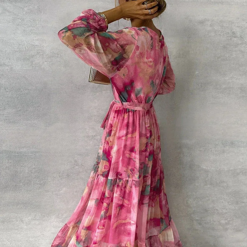 Chic Flower Print Midi Dress - Image 8