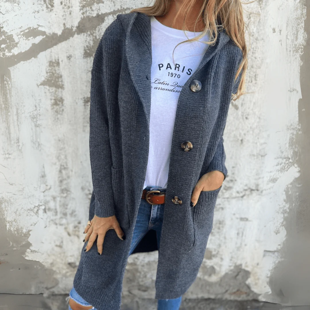 Chic Long Open Front Cardigan - Image 6