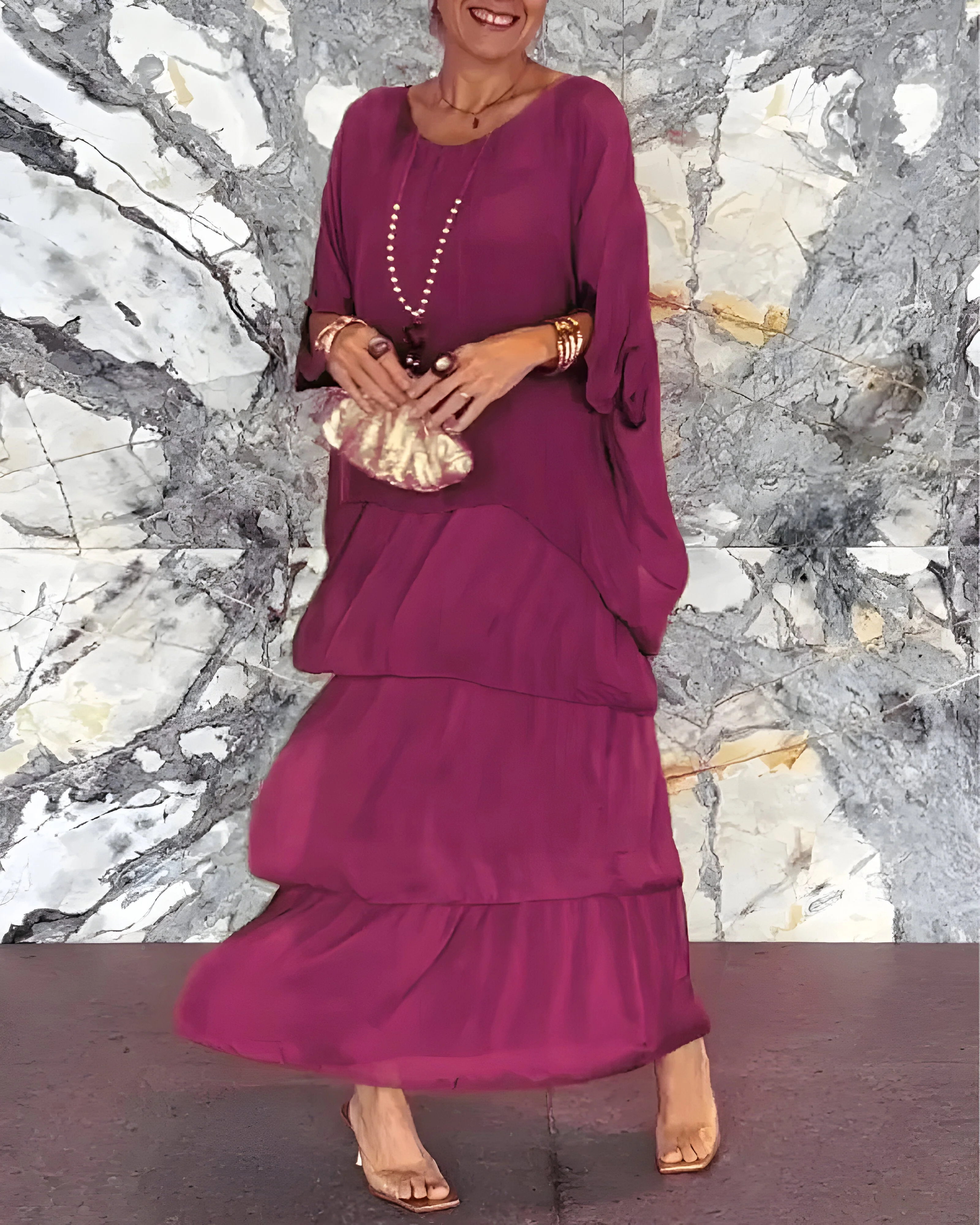 Chic Luna Dress with Soft Layered Dress - Image 15