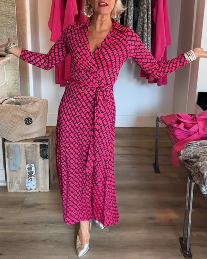 Chic Maxi Dress with Deep V Neckline - Image 12