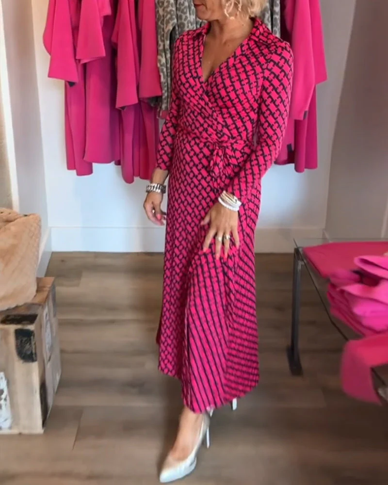 Chic Maxi Dress with Deep V Neckline - Image 13