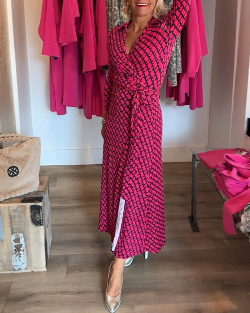 Chic Maxi Dress with Deep V Neckline - Image 14