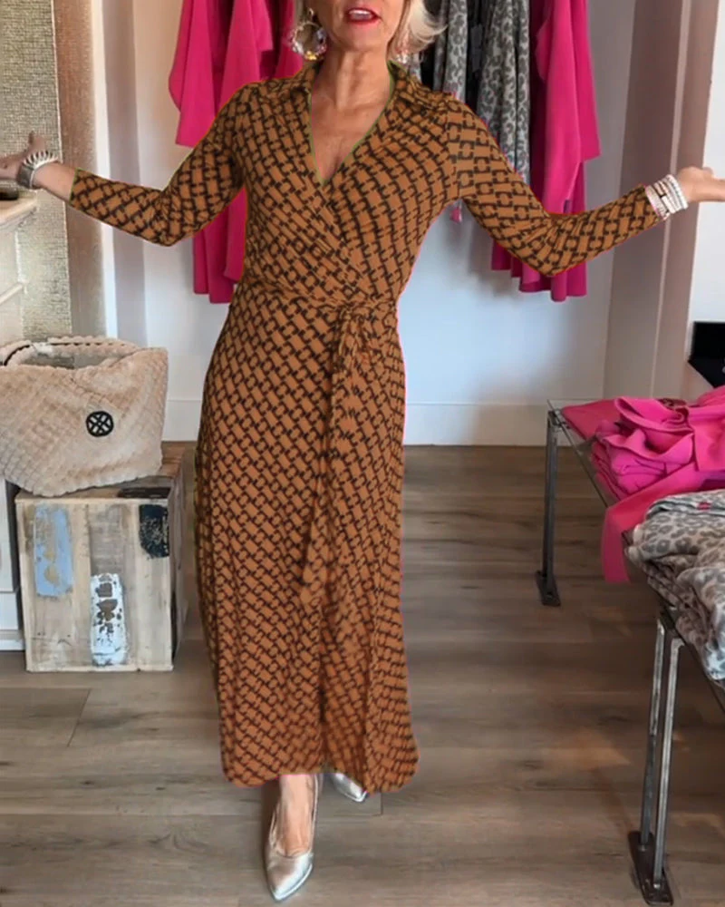 Chic Maxi Dress with Deep V Neckline - Image 18