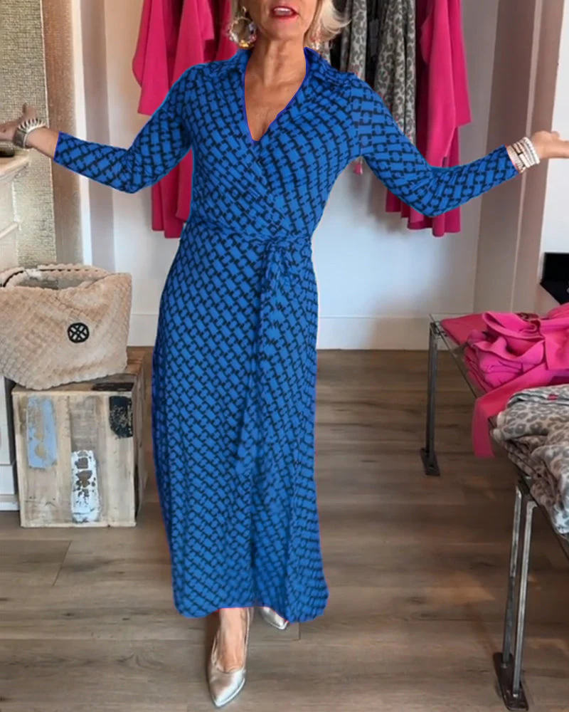 Chic Maxi Dress with Deep V Neckline - Image 20