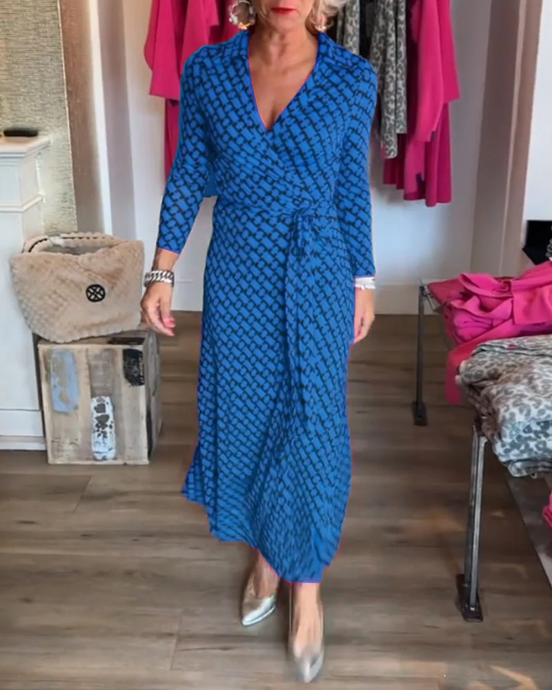 Chic Maxi Dress with Deep V Neckline - Image 21