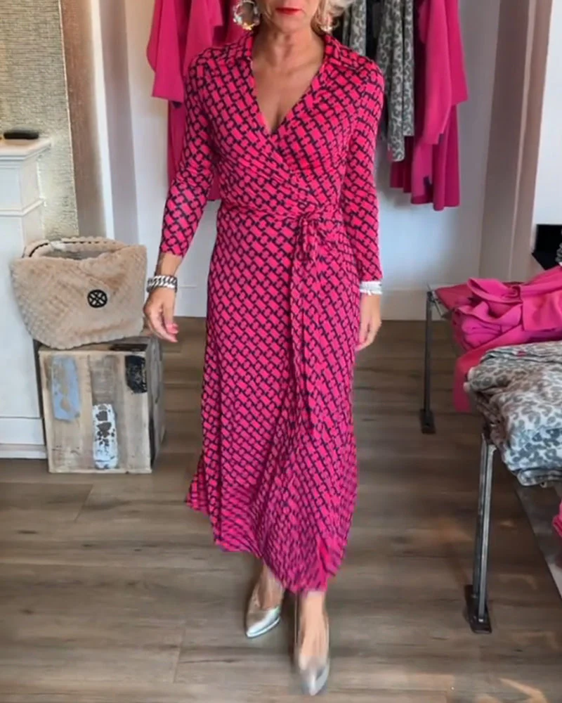 Chic Maxi Dress with Deep V Neckline - Image 6