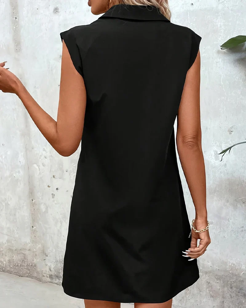 Chic Sleeveless Zipper Front Dress - Image 2