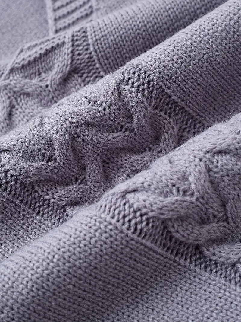 Chic V-Neck Cable Knit Sweater for Women - Image 15