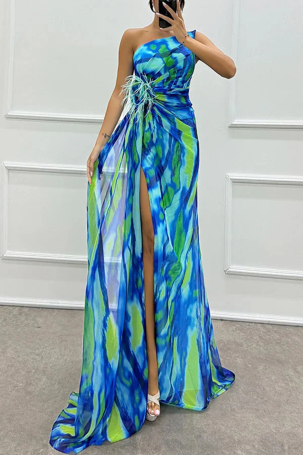 Chic Vibrant Patterned Maxi Dress