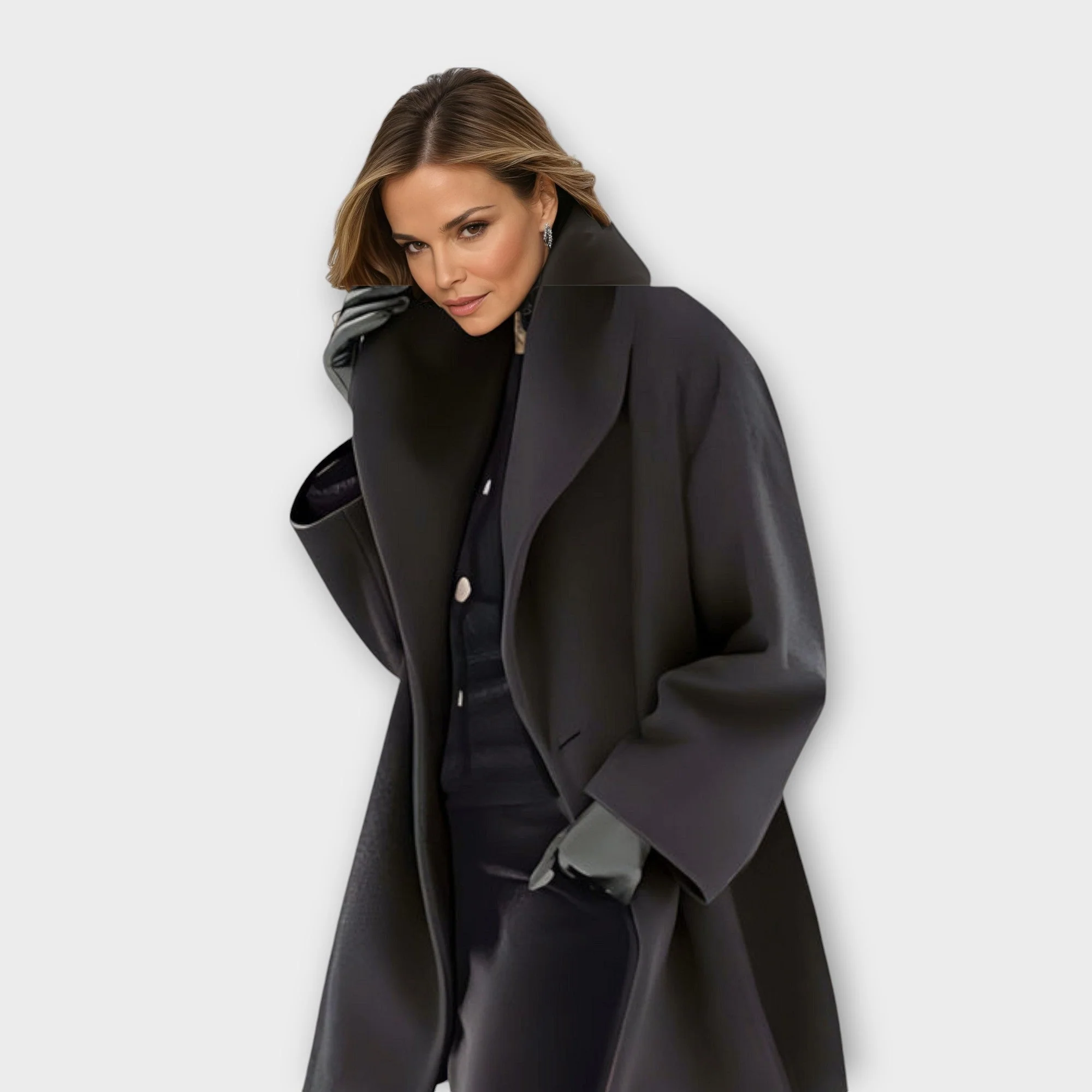 Chic Windproof Long Coat for Women - Image 4