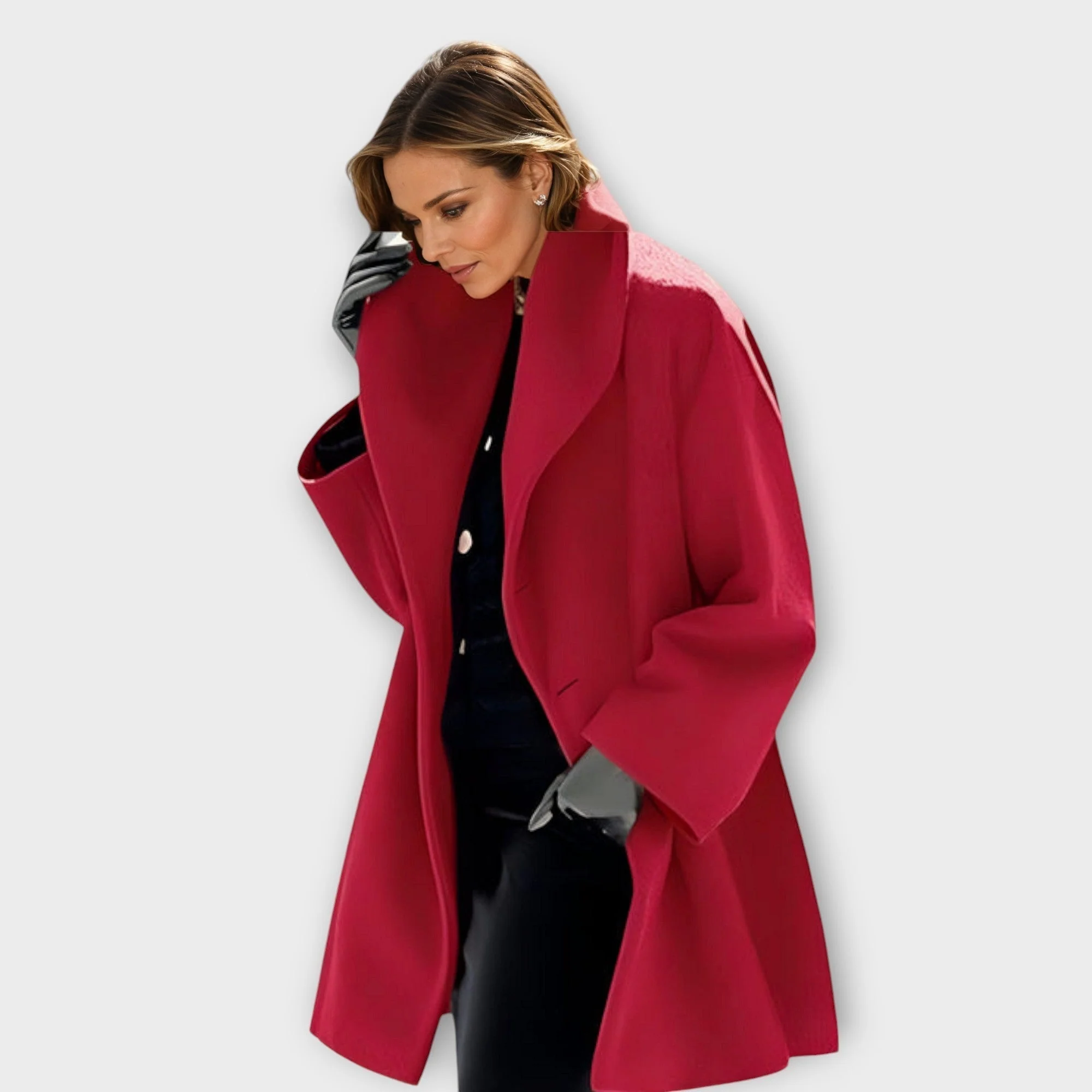 Chic Windproof Long Coat for Women - Image 8
