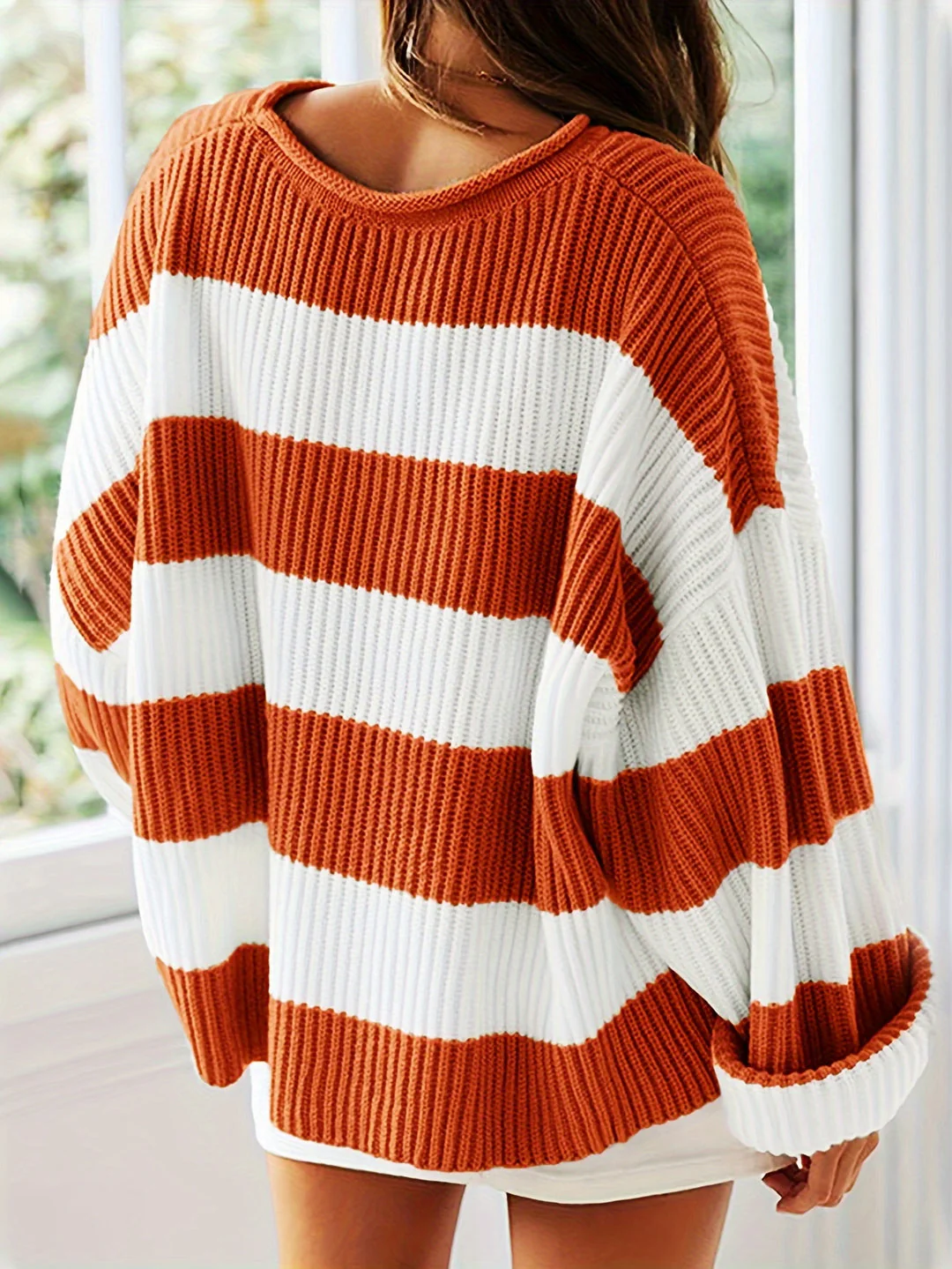 Chloe | Striped Crew Neck Pullover Sweater - Image 14