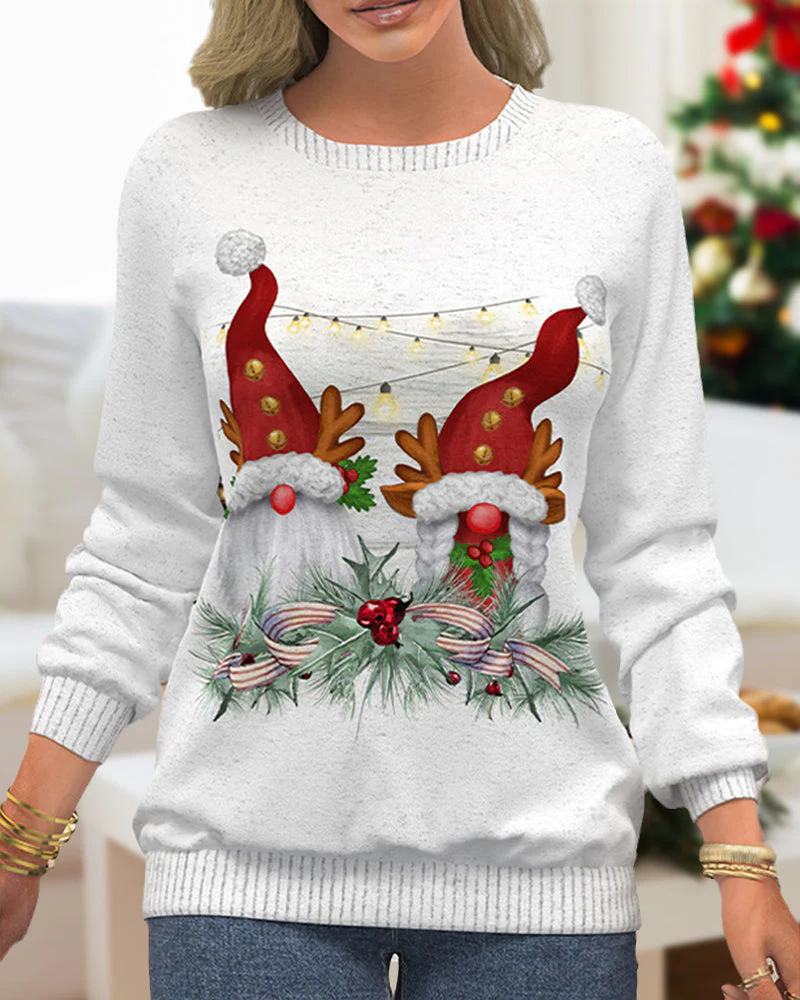 Christmas Sweater with Snowflake Print - Image 2