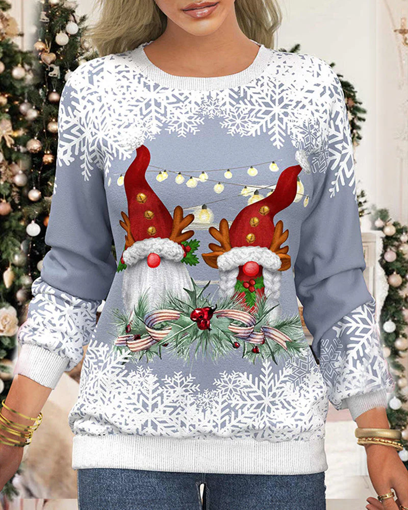 Christmas Sweater with Snowflake Print - Image 8