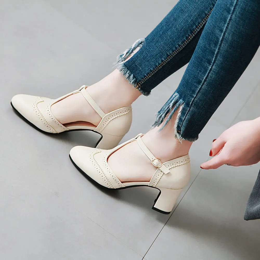Chunky Medium Low comfortable Heels - Image 9
