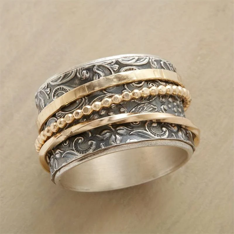 Classic Gold Silver Filigree Ring