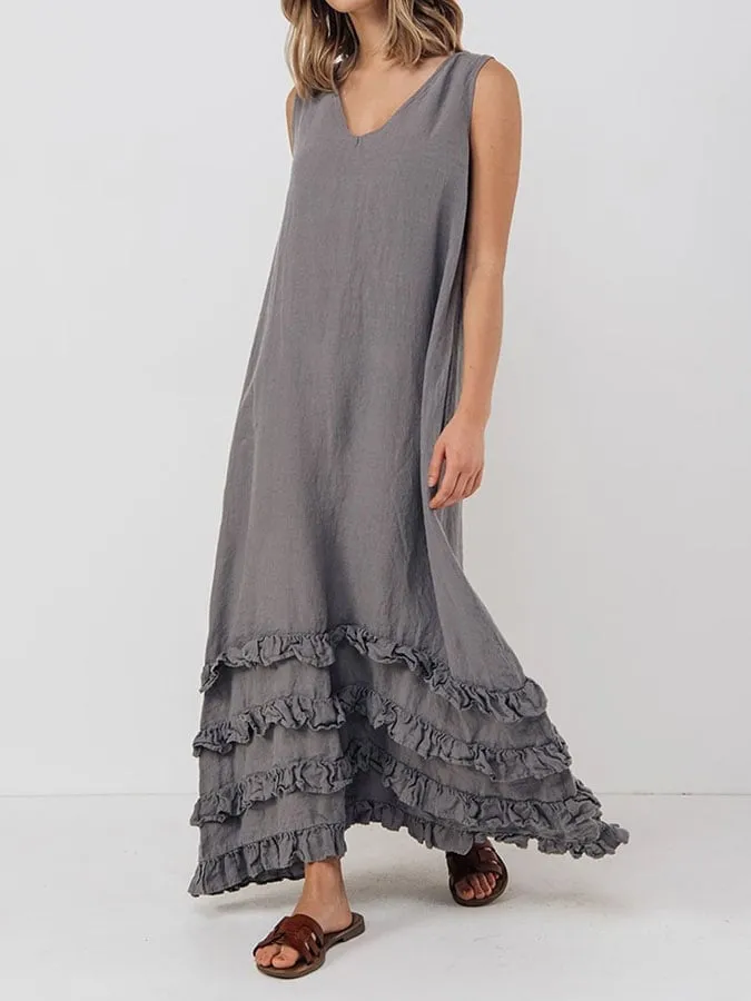 Classic Retro Long Dress for Elegant Looks - Image 3