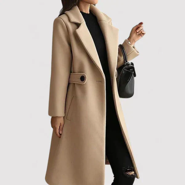 Classy Long Trench Coat with Belt - Image 3