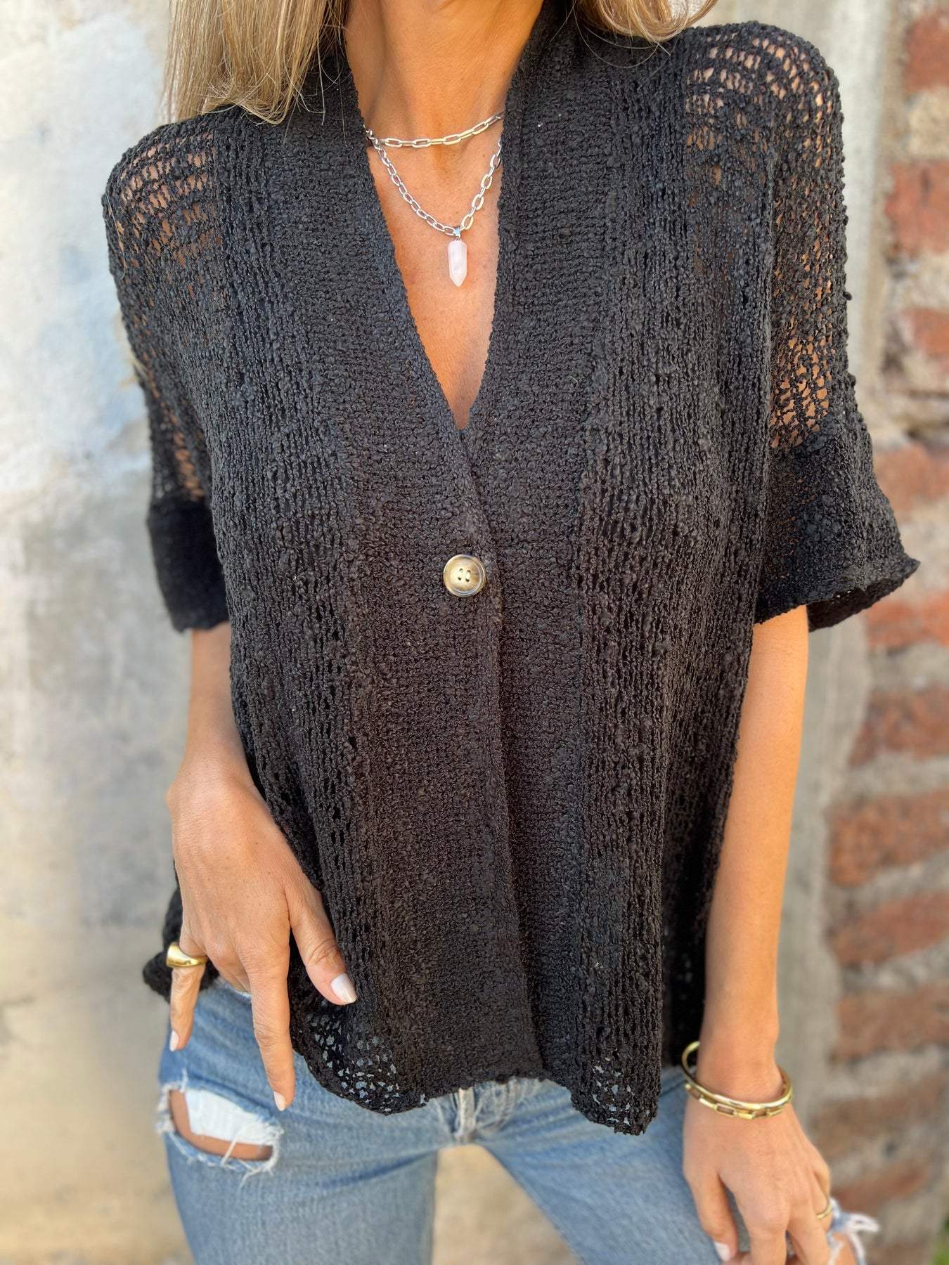 Classy Textured Top with Minimal Detail - Image 16