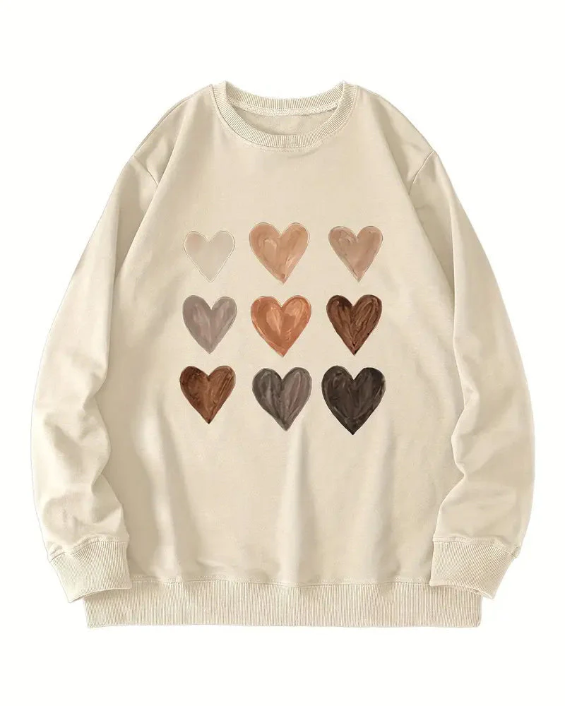 Colorful Heart-Shaped Pullover Sweatshirt - Image 3