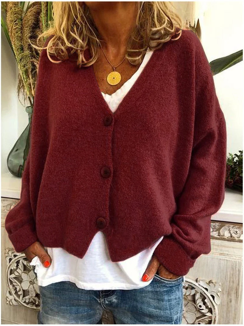 Comfortable Relaxed Fit Knit Cardigan - Image 11